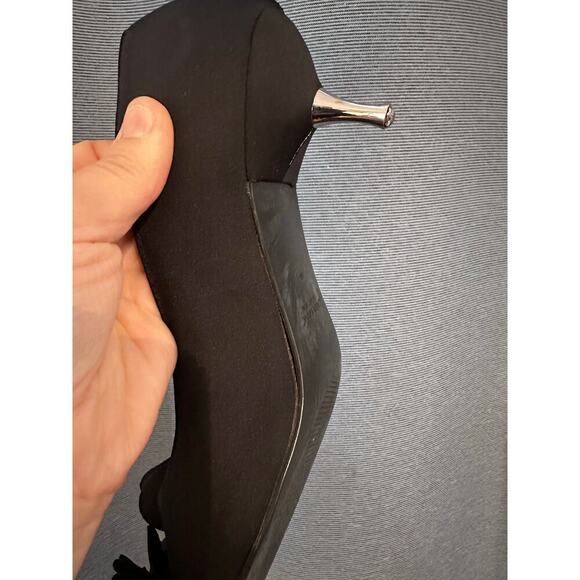 Zara Black Kitten Heel Pop Up Floral Design Women's 36 - Picture 6 of 11